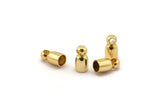 Gold End Caps, 25 Gold Plated Brass End Cap, Cord Tip Cord Ends (8x4mm) Bs-1659 Q0653