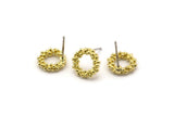 Brass Round Earring, 8 Raw Brass Round Earring Studs (11mm) N1336 N1201
