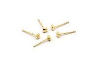 Altın Küp Küpe, 8 Altın Kaplama Pirinç Kare Küp Küpe (3x1,5 mm) D1409 A1395