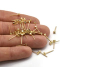 Altın Küp Küpe, 8 Altın Kaplama Pirinç Kare Küp Küpe (3x1,5 mm) D1409 A1395