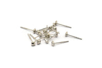 Silver Cube Earring, 10 Silver Tone Brass Square Cube Stud Earrings (3x1.5mm) D1409 A1395