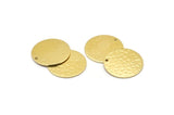 Brass Round Charm, 10 Hammered Raw Brass Round Tags, Round Charms With 1 Hole (18x0.80mm) M02902
