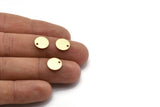 Gold Plated Discs, 10 Gold Plated Brass Cabochon Tags with 1 Loop, Stamping Tags (10mm) Brs 64 A0289 Q0190