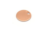 Rose Gold Plated Discs, 10 Rose Gold Plated Brass Cabochon Tags with 1 Loop, Stamping Tags (10mm) Brs 64 A0289 Q0190