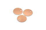Rose Gold Plated Discs, 10 Rose Gold Plated Brass Cabochon Tags with 1 Loop, Stamping Tags (10mm) Brs 64 A0289 Q0190