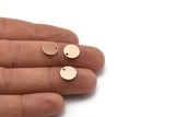 Rose Gold Plated Discs, 10 Rose Gold Plated Brass Cabochon Tags with 1 Loop, Stamping Tags (10mm) Brs 64 A0289 Q0190