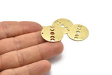 Brass Moon Charm, 6 Raw Brass Moon Phases Charms With 1 Hole (22x0.80mm) M02926