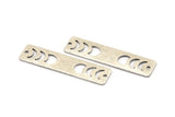 Silver Rectangle Charm, 6 Antique Silver Brass Moon Phases Charms With 2 Holes (40x10x0.80mm) M01828