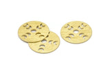 Brass Moon Blank, 6 Raw Brass Moon Phases Stamping Blanks (22x0.80mm) M02931
