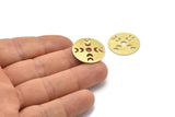 Brass Moon Blank, 6 Raw Brass Moon Phases Stamping Blanks (22x0.80mm) M02931