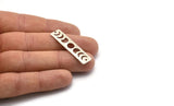 Silver Rectangle Charm, 6 Antique Silver Brass Moon Phases Charms With 2 Holes (40x10x0.80mm) M01997 H1149