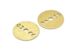 Brass Moon Charm, 6 Textured Raw Brass Moon Phases Charms With 1 Hole (22x0.80mm) M02912