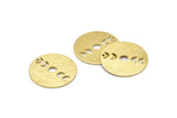 Brass Moon Charm, 6 Textured Raw Brass Moon Phases Charms With 1 Hole (22x0.80mm) M02912