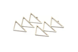 Antique Silver Brass Triangle Charm, 4 Silver Brass Triangle Charms With 1 Loop (47x30x1mm) M01791