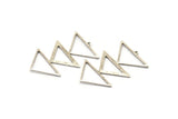 Silver Triangle Charm, 2 Antique Silver Brass Triangle Charms With 1 Loop (47x30x1mm) M01806