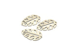 Silver Leaf Charm, 4 Antique Silver Brass Leaf Charms With 2 Holes, Leaf Charm Earrings (30x20x0.80mm) M01678