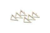 Silver Triangle Charm, 2 Antique Silver Brass Triangle Charms With 1 Loop (47x30x1mm) M01790