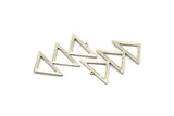 Silver Triangle Charm, 2 Antique Silver Brass Triangle Charms With 1 Loop (47x30x1mm) M01790