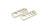 Silver Rectangle Charm, 8 Antique Silver Brass Moon Phases Charms With 1 Hole (25x10x0.80mm) M01992 H0952