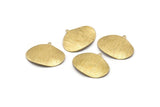 Brass Wavy Charm, 12 Raw Brass Textured Charms With 1 Loop, Earrings, Pendants, Findings (20x25x0.50mm) D0574