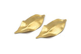 Brass Leaf Charm, 24 Raw Brass Leaf Charms With 1 Hole, Earrings (35x16x0.40mm) D0572