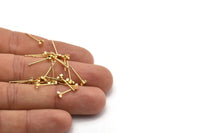 Gold Star Earring, 12 Gold Plated Brass Star Stud Earrings (4mm) D1406