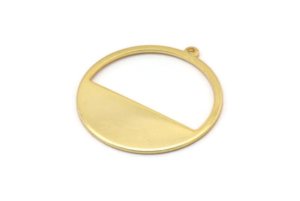 Gold Round Charm, 6 Gold Plated Brass Round Charms With 1 Loop, Pendants, Earrings, Findings (26x0.80mm) D0595 Q0733
