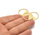 Gold Round Charm, 6 Gold Plated Brass Round Charms With 1 Loop, Pendants, Earrings, Findings (26x0.80mm) D0595 Q0733