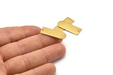 D Shape Blank, 12 Raw Brass D Shape Blanks With 1 Hole, Charms, Pendants (26x10x1mm) D0590