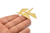 Brass Triangle Pendant, 24 Raw Brass Triangle Pendants With 1 Loop, Charms, Earrings (40x12mm) D0589