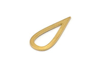 Brass Drop Charm, 12 Raw Brass Drop Connectors, Charms, Earrings, Findings (27x12x1mm) D0587