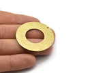 Brass Round Charm, 2 Textured Raw Brass Round Tags With 1 Hole (40x0.80mm) M02993