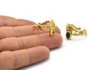 Brass Ethnic Ring, 2 Raw Brass Ethnic Rings With 1 Stone Settings - Pad Size 6x4mm N1857
