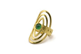 Brass Royal Ring, Raw Brass Royal Rings With 1 Stone Settings - Pad Size 6mm N1854