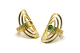 Brass Royal Ring, Raw Brass Royal Rings With 1 Stone Settings - Pad Size 6mm N1854