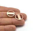 Copper Round Charm, 6 Raw Copper Round Tags, Round Charms With 1 Hole (18x0.80mm) M03021