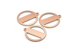 Copper Round Charm, 6 Raw Copper Round Tags, Round Charms With 1 Loop (20x18x0.80mm) M03024