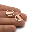 Copper Round Charm, 6 Raw Copper Round Tags, Round Charms With 2 Holes (18x0.80mm) M03023