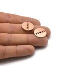 Copper Moon Charm, 8 Raw Copper Moon Phases Stamping Charm With 1 Hole (18x0.80mm) M02965