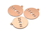 Copper Moon Charm, 8 Raw Copper Moon Phases Stamping Charm With 1 Loop (20x18x0.80mm) M02968