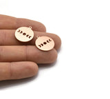 Copper Moon Charm, 8 Raw Copper Moon Phases Stamping Charm With 1 Loop (20x18x0.80mm) M02968