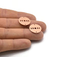 Copper Moon Charm, 8 Raw Copper Moon Phases Stamping Charm With 2 Holes (18x0.80mm) M02967