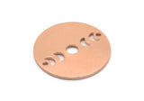 Copper Moon Charm, 8 Raw Copper Moon Phases Stamping Charm With 2 Holes (18x0.80mm) M02967