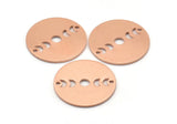 Copper Moon Charm, 8 Raw Copper Moon Phases Stamping Charm With 2 Holes (18x0.80mm) M02967