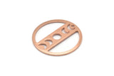 Copper Moon Charm, 4 Raw Copper Moon Phases Charms With 1 Hole (22x0.80mm) M02939
