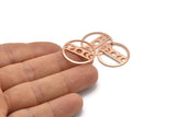 Copper Moon Charm, 4 Raw Copper Moon Phases Charms With 1 Hole (22x0.80mm) M02939