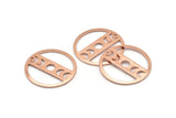 Copper Moon Charm, 4 Raw Copper Moon Phases Charms With 1 Hole (22x0.80mm) M02939