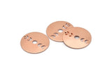 Copper Moon Charm, 4 Raw Copper Moon Phases Charms With 1 Hole (22x0.80mm) M02962