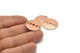 Copper Moon Charm, 4 Raw Copper Moon Phases Charms With 1 Hole (22x0.80mm) M02962