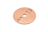 Copper Moon Charm, 4 Raw Copper Moon Phases Charms With 2 Holes (22x0.80mm) M02933